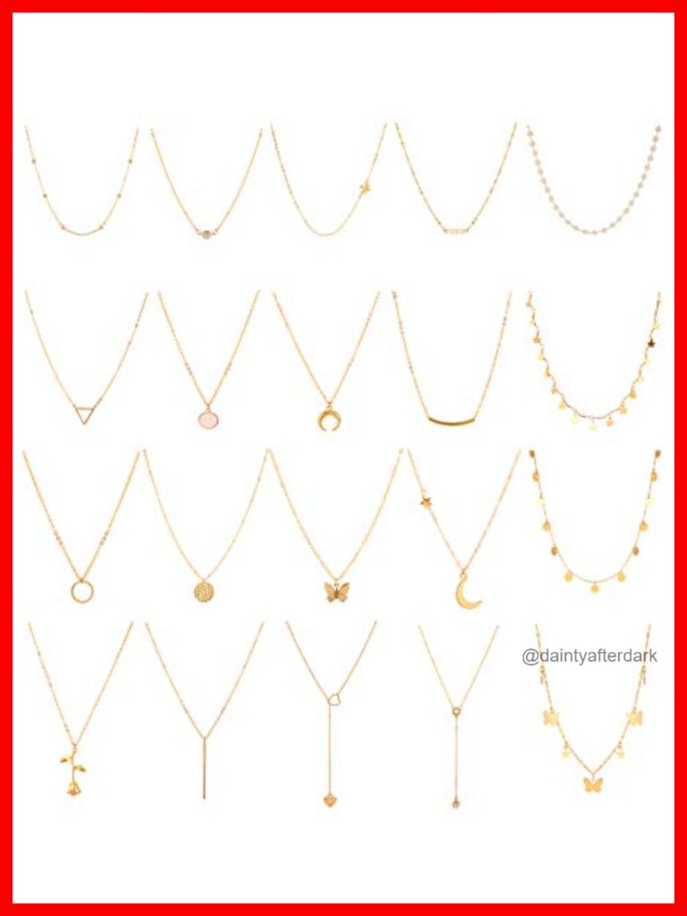 20 Piece 14K Gold Plated Dainty Choker Necklace Set with Pearl Coin Diamond